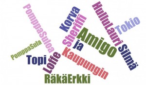 Amigo-tietokoneen näyttö, jossa Klamydian laulun sanat