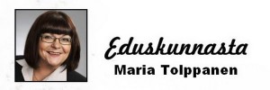 Maria Tolppanen puhujapöntössä eduskunnassa