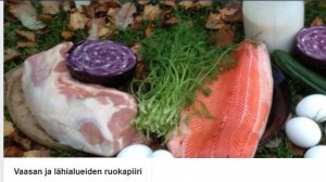 Vaasan ruokapiirin jäseniä lajittelemassa elintarvikkeita