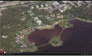 Vaasan Suvilahden energiaomavarainen asuinalue ilmasta kuvattuna