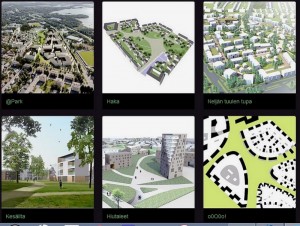 Vaasan raviradan alueen kehitysehdotus, jossa asuinrakennuksia ja viheralueita