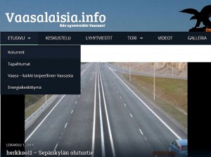 Vaasalaisia.info-sivuston etusivu uudistuksen jälkeen