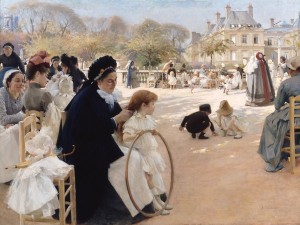Albert Edelfeltin maalaus Pariisin Luxembourgista, H.F. Antellin kokoelmasta