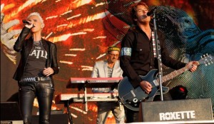 Roxette-yhtyeen jäsenet Marie Fredriksson ja Per Gessle