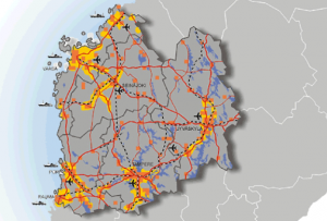 Vaasan seutukunnan kartta tai tilastollinen esitys