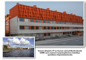 Vaasan ammattikorkeakoulun ja yliopiston rakennukset rinnakkain