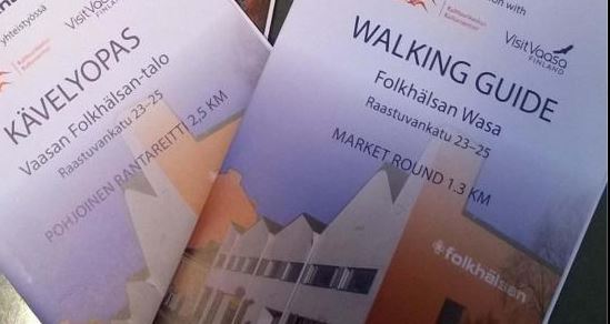 Vaasan kävelyreittikartta, jossa korostettuna uusia polkuja