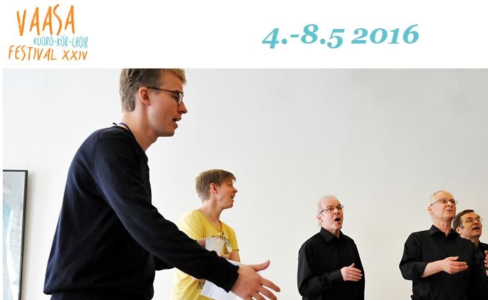 Laulajia esiintymässä Vaasan kuorofestivaaleilla