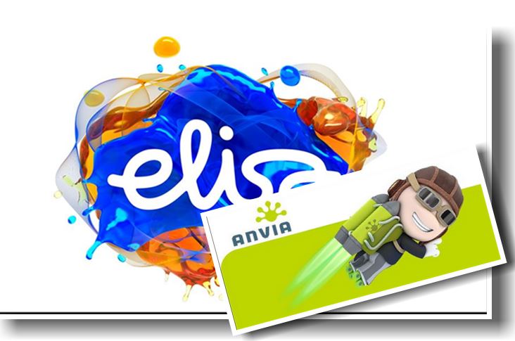 Elisan ja Anvian logot vastakkain, symboloiden yrityskauppaa