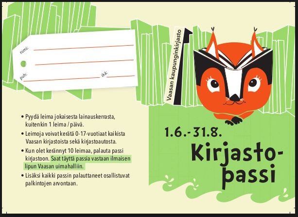 Kirjastokortti ja uimahallin ranneke pöydällä