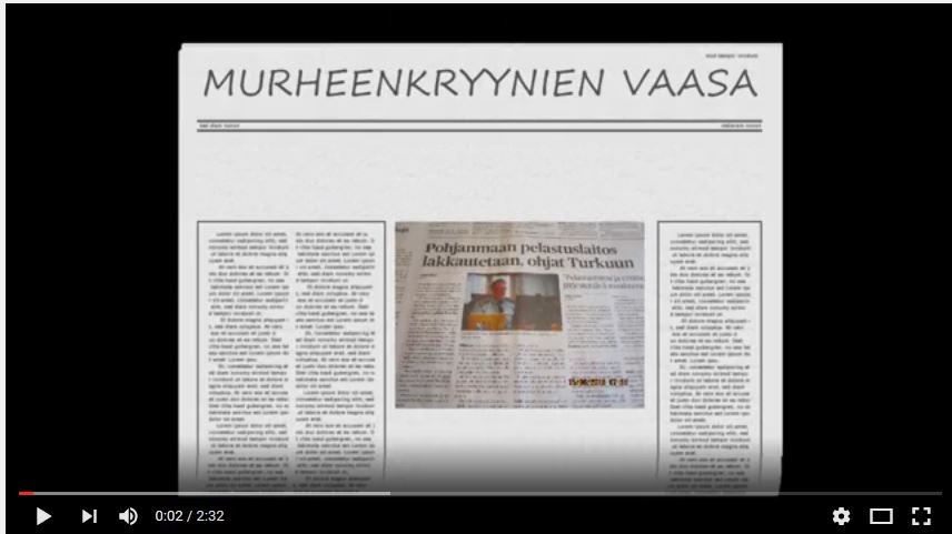 Vaasan kaupunkikuvaa sateisena päivänä, vanhoja rakennuksia ja katuja