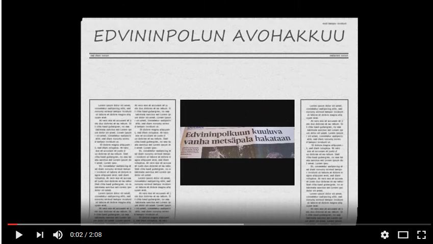 Avohakattu metsämaisema Edvininpolun varrella