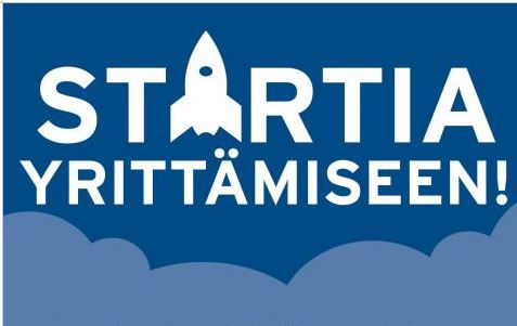 Startian logo ja yrityksen perustamiseen liittyvää kuvitusta