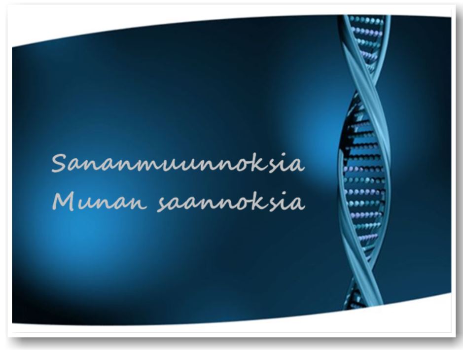 Käsin kirjoitettuja sananmuunnoksia sinikantisessa vihkossa