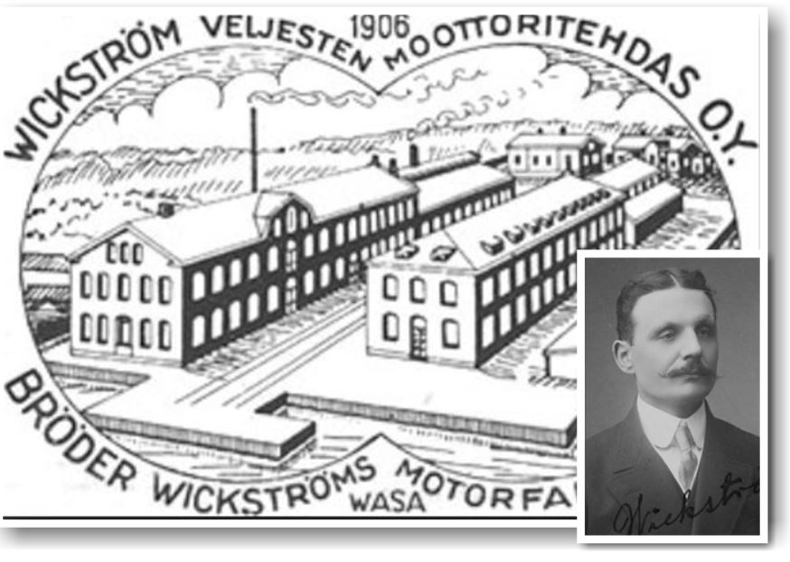 Wickströmin veljekset, John ja hänen perheensä, poseeraavat valokuvassa