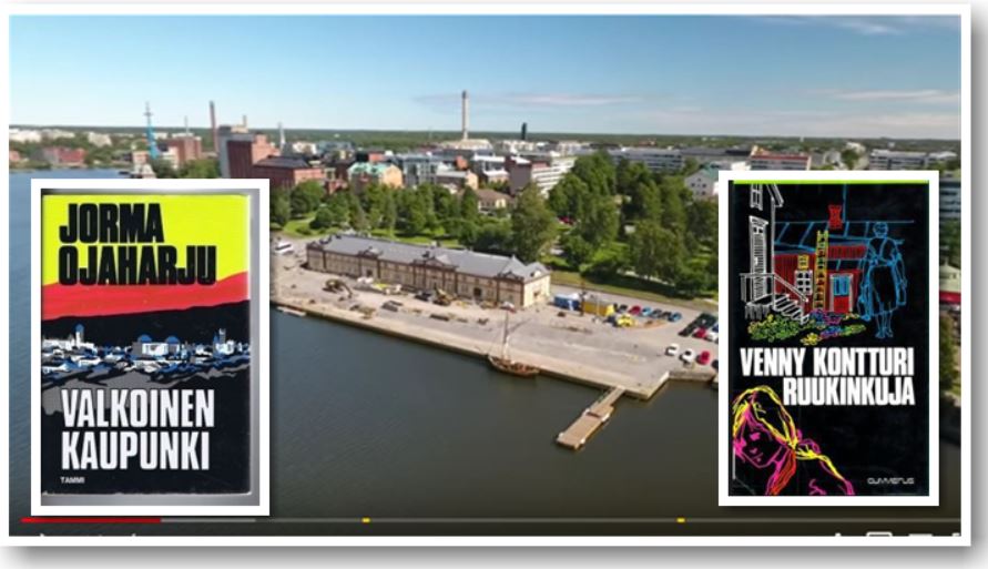 Kasa kirjoja, joiden kansissa on Vaasaan liittyviä kuvia