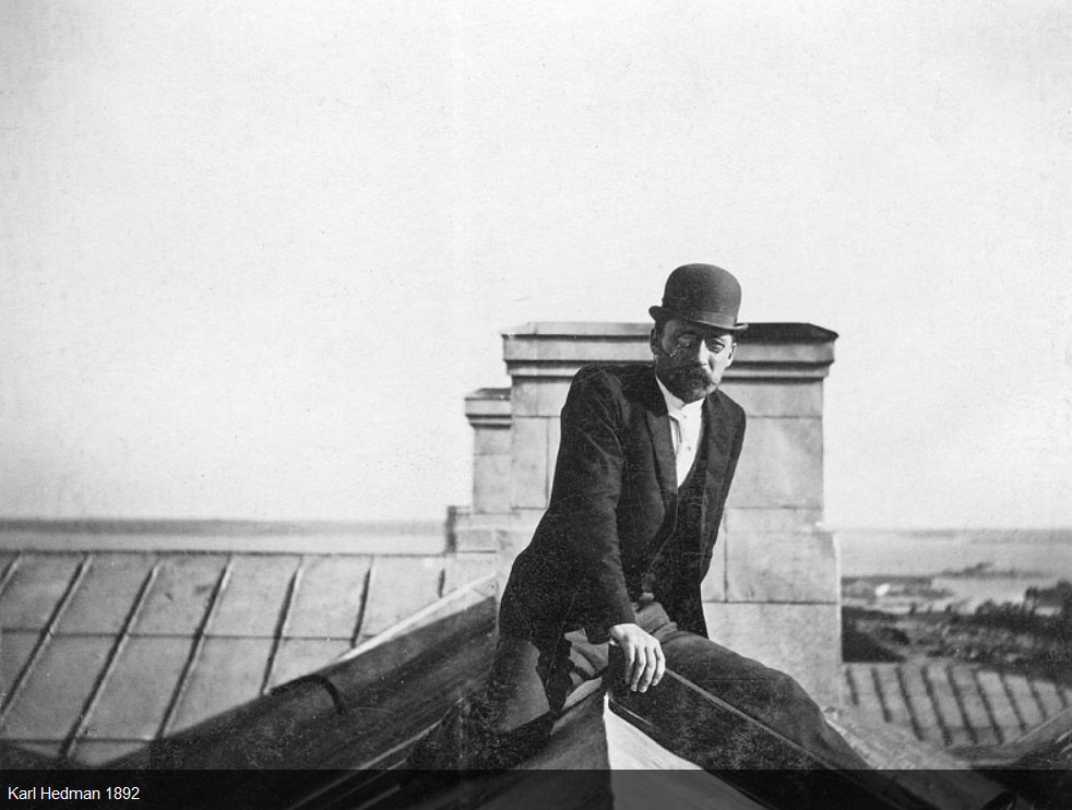 Karl Hedman, vaasalainen nahkuri ja lahjoittaja, vakavana muotokuvassa