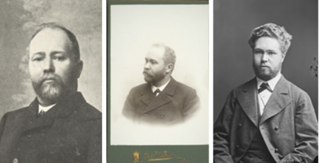 Ossian Ansas, päätoimittaja ja valtiopäivämies, seisoo vakavana