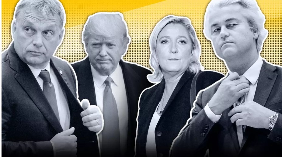 Käsi repii EU-lippua, symboloiden populismin uhkaa